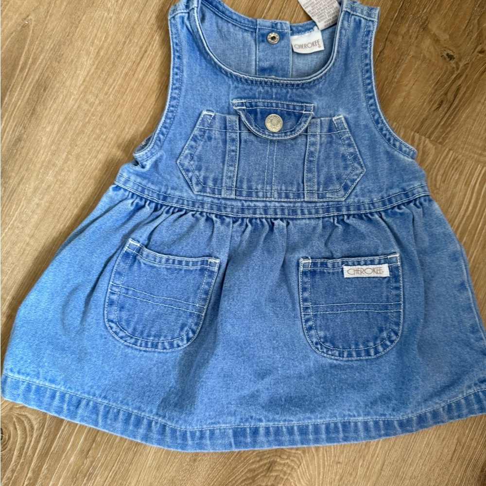 Vintage Cherokee Blue Denim Kids Casual Dress